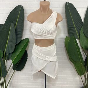 Sabo Skirt cream white two piece skirt set